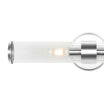 Cecil Tall Cylinder Iron/Striped Glass Modern Mid-Century LED Vanity - JONATHAN Y